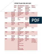 Weekly Study Plan For Jee 2021