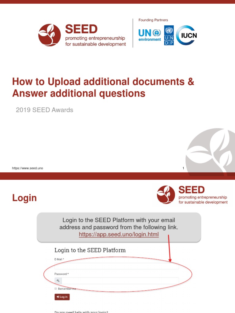 Uploading Documents for SEED Awards | PDF