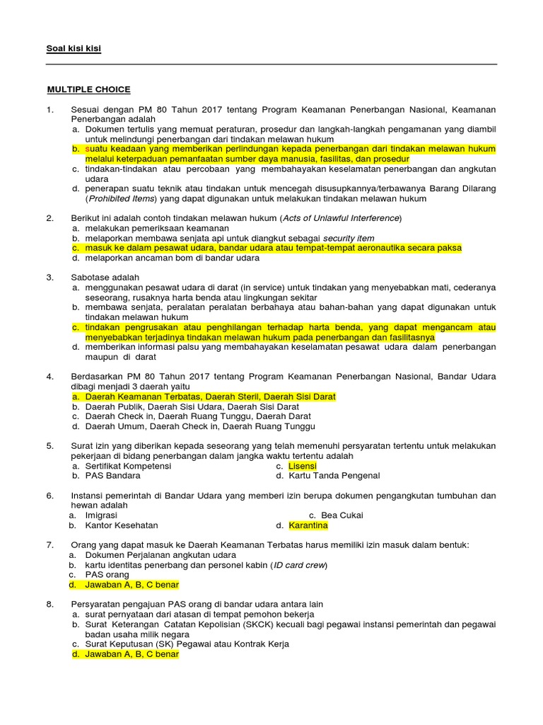 Soal Basic Avsec 2018 Docx