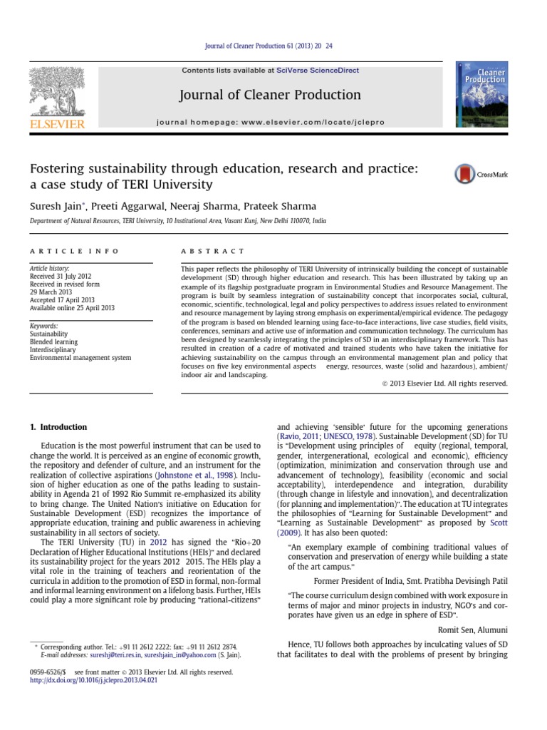 Journal of Cleaner Production Suresh Jain, Preeti Aggarwal, Neeraj