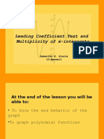 Leading Coefficient Test and Multiplicity of X-Intercepts