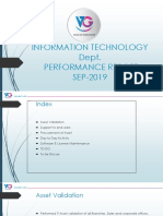 Information Technology Dept. Performance Report SEP-2019