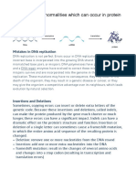 Describe The Abnormalities Which Can Occur in Protein Synthesis