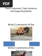 Thesis Statement, Topic Sentence and Supporting Details