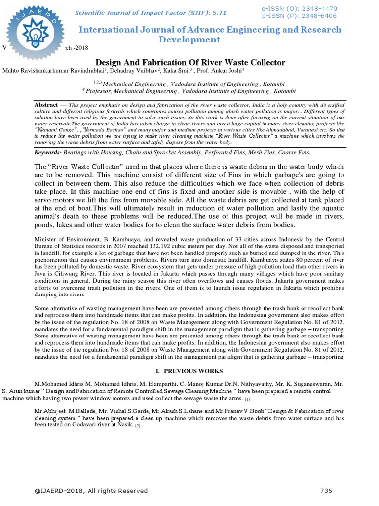 River Waste Collector Design and Fabrication | PDF | Waste Management ...