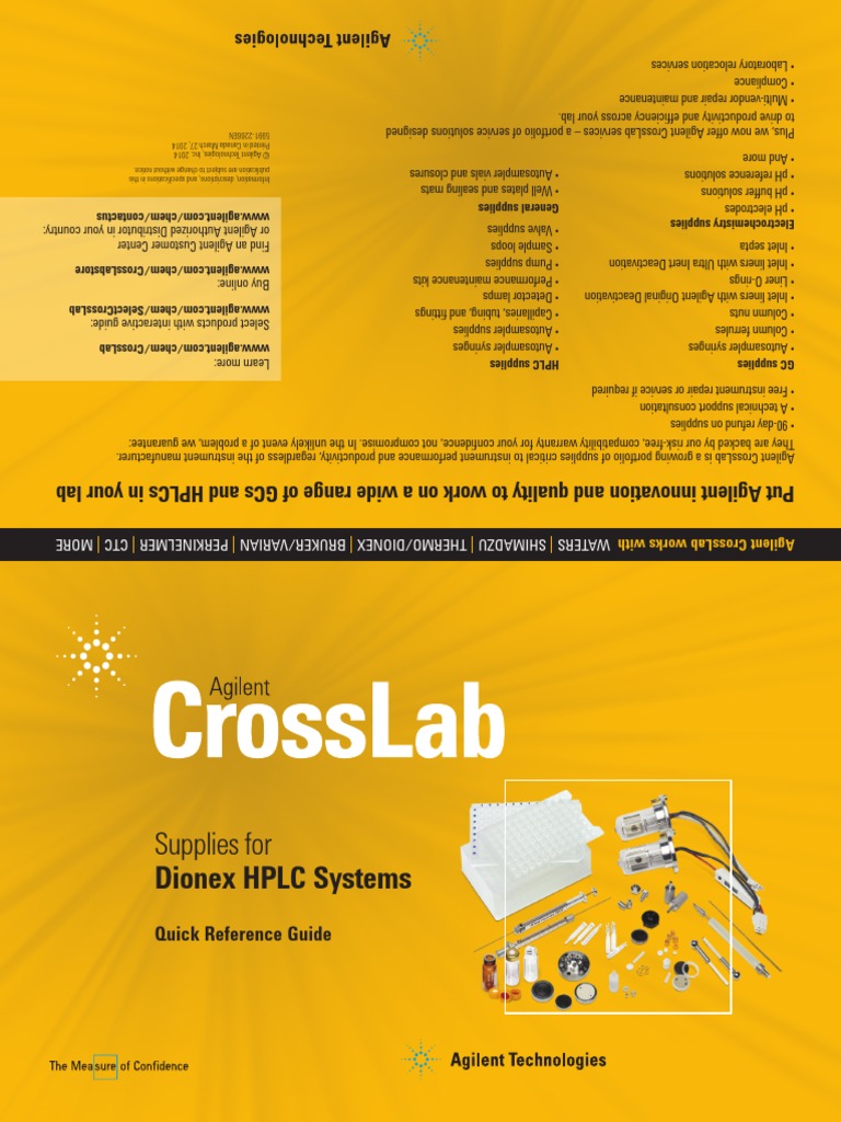 Agilent Crosslab Dionex HPLC Systems PDF Pipe (Fluid Conveyance) Pump