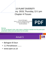 Jib 115 Plant Diversity T1b 31 January 2019, Thursday, 12-1 PM Chapter 4-Tissues