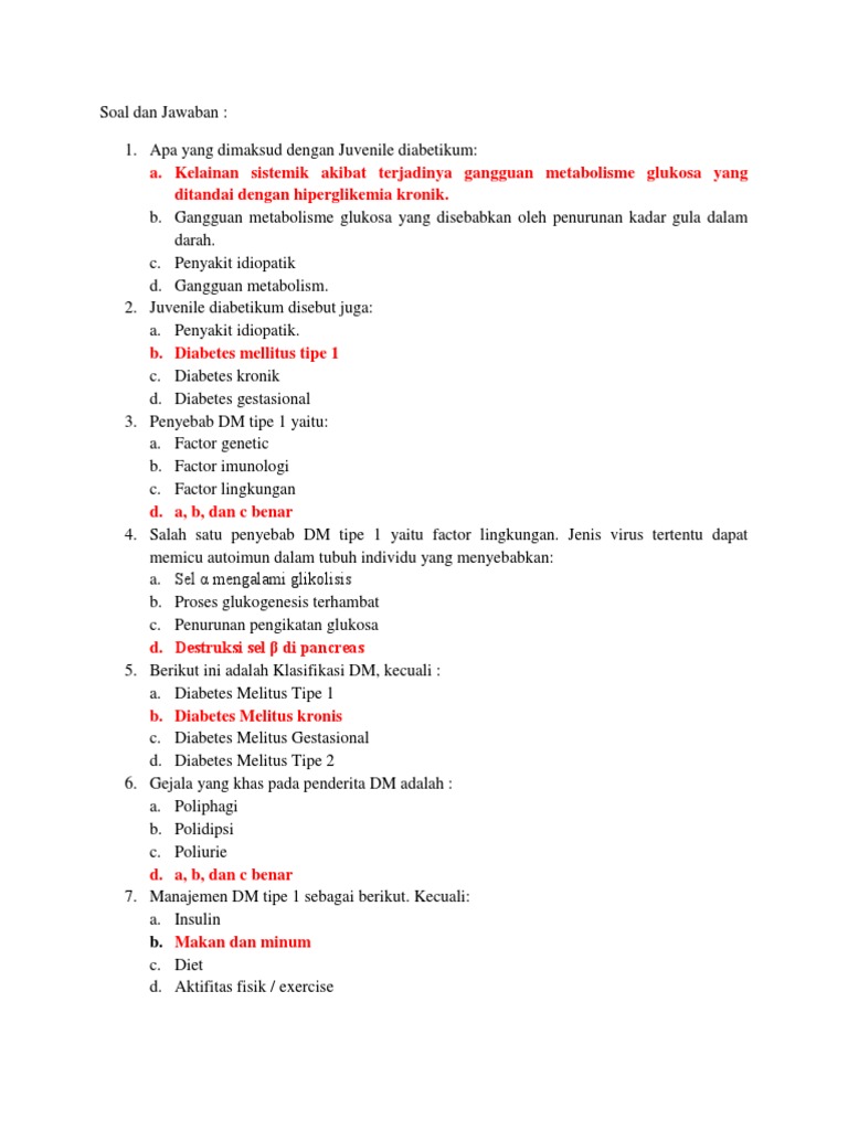Contoh Soal Beserta Jawabannya Tentang Diabetus Militus - Rismax