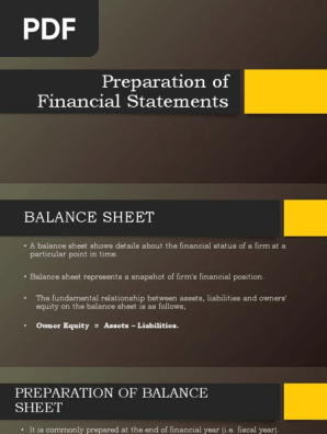 Preparation of Financial Statements
