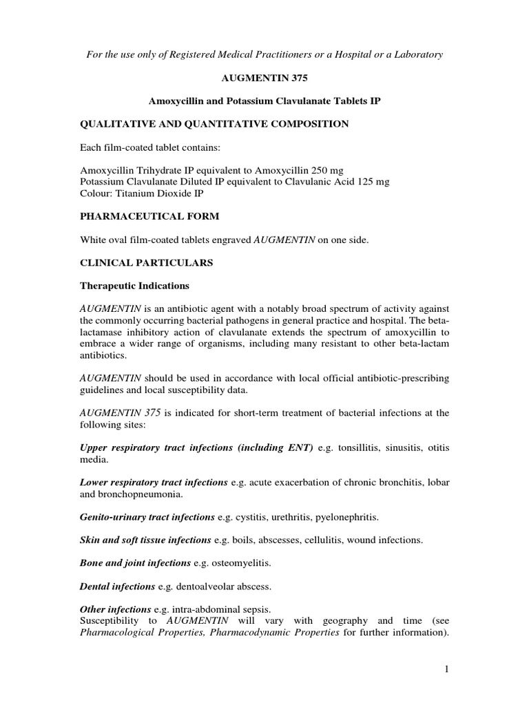 Augmentin 375 Uses PDF Dose (Biochemistry) Chemistry