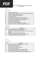 Quantitative Models in Biological Systems (Sbi1402) Question Bank Unit - I Short Answers 1 2 3 4 5 6 7 8 9 10 11 12 Long Answers