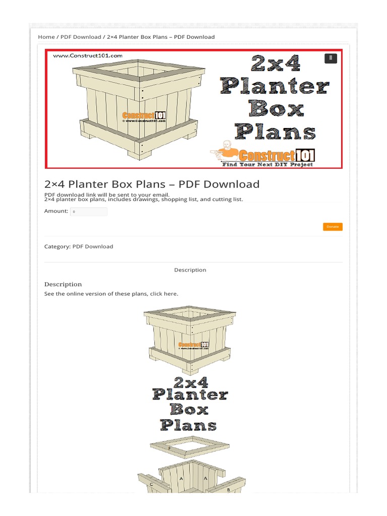 2x4 Planter Box Plans PDF Download | PDF | Art