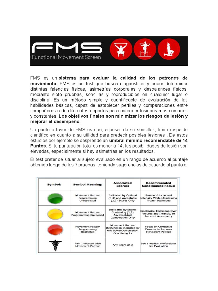 Functional Movement Screen (FMS) | PDF