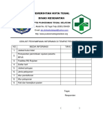 Ceklist Informasi Pendaftaran Puskesmas Tegal Selatan