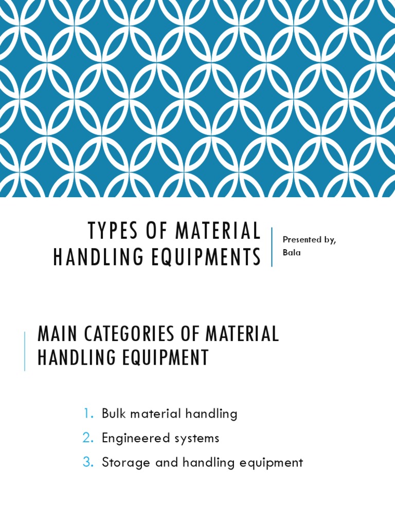 Types of Material Handling Equipments PDF