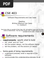 Software Requirements and Use Cases Reading: A. Cockburn