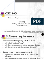 Software Requirements and Use Cases Reading: A. Cockburn