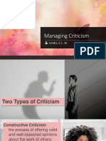 Managing Criticism