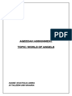 Aqeedah Assignment Topic: World of Angels: Name: Khathija Amra Iii Taleem Ush Sharia