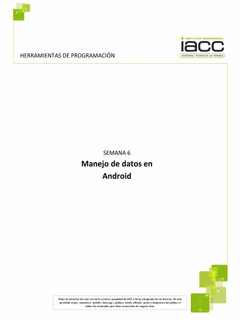 Manejo de Datos en Android: SQLite | PDF | Bases de datos | Aplicación ...
