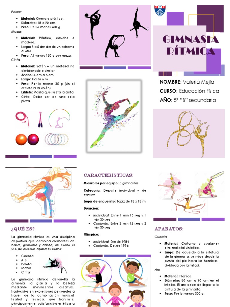 TRIPTICO GIMNASIA RITMICA Gimnasia Deportes