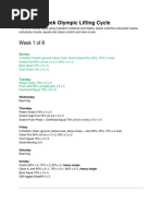 Olympic Weightlifting Program | PDF | Athletic Sports | Sports