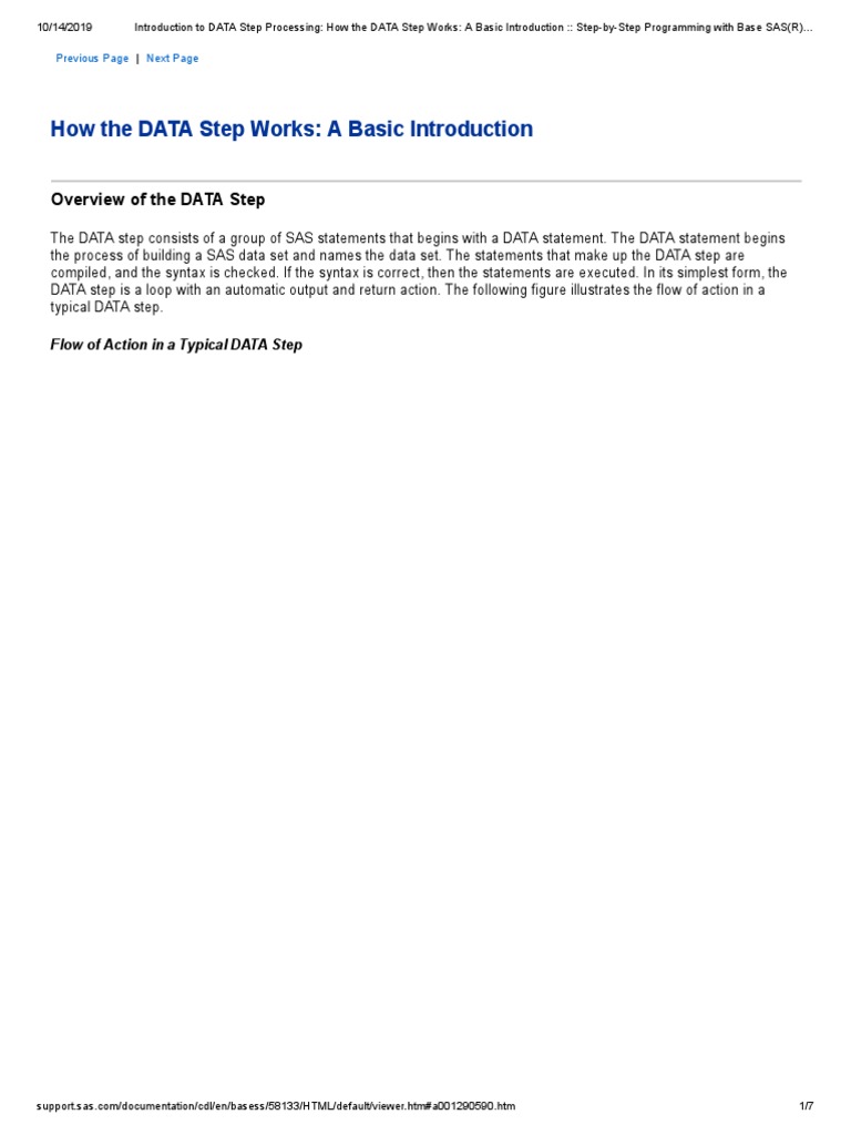 Introduction To DATA Step Processing - How The DATA Step Works - A ...