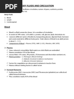 Body Fluids and Circulation