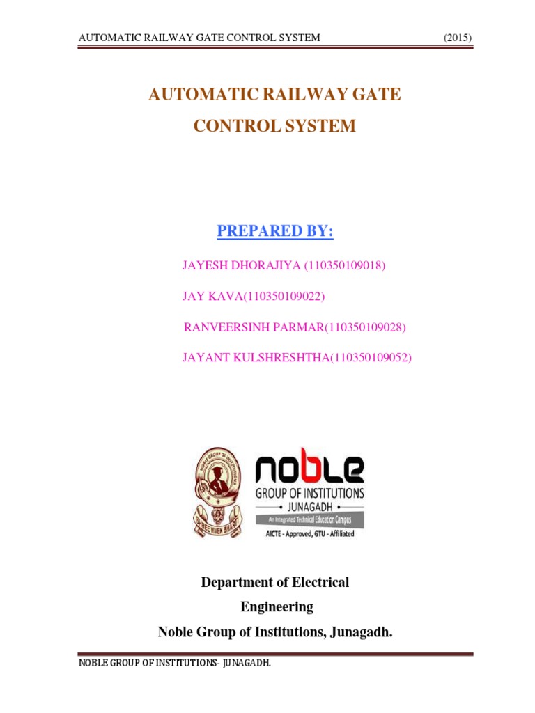 Automatic Railway Gate Control System 20 PDF Relay Rectifier