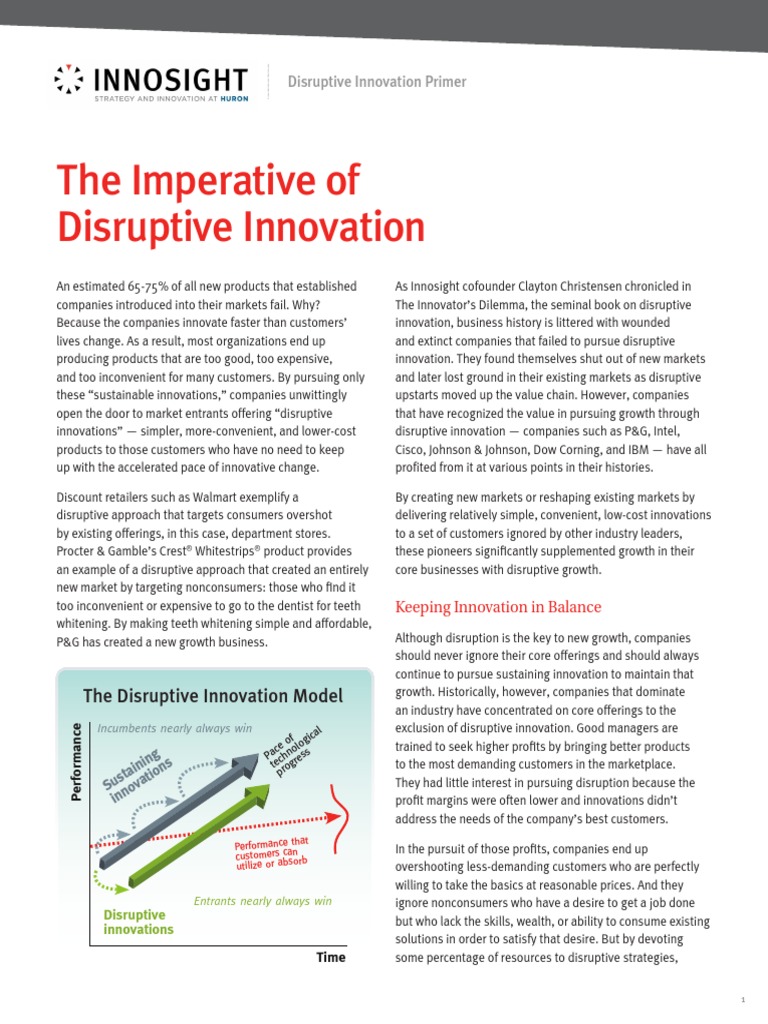 The Imperative of Disruptive Innovation | PDF | Disruptive Innovation ...