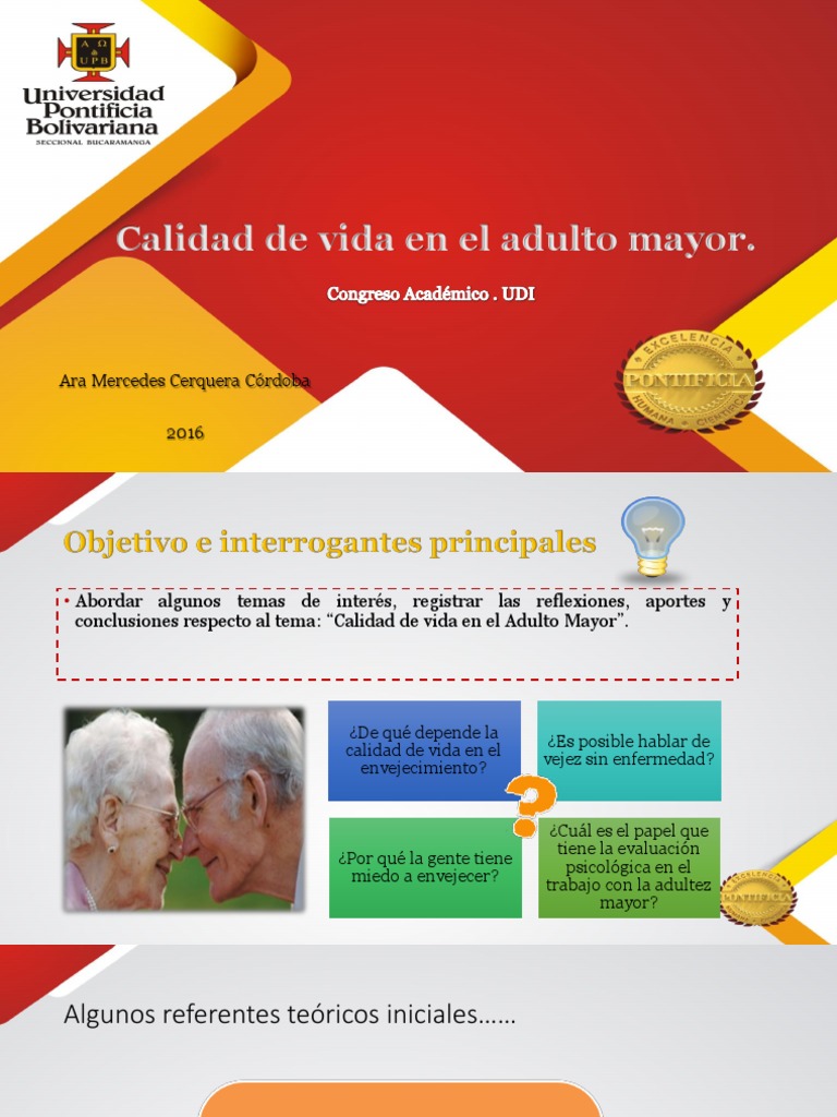 Calidad de Vida en Adultos Mayores | PDF | Vejez | Adultos