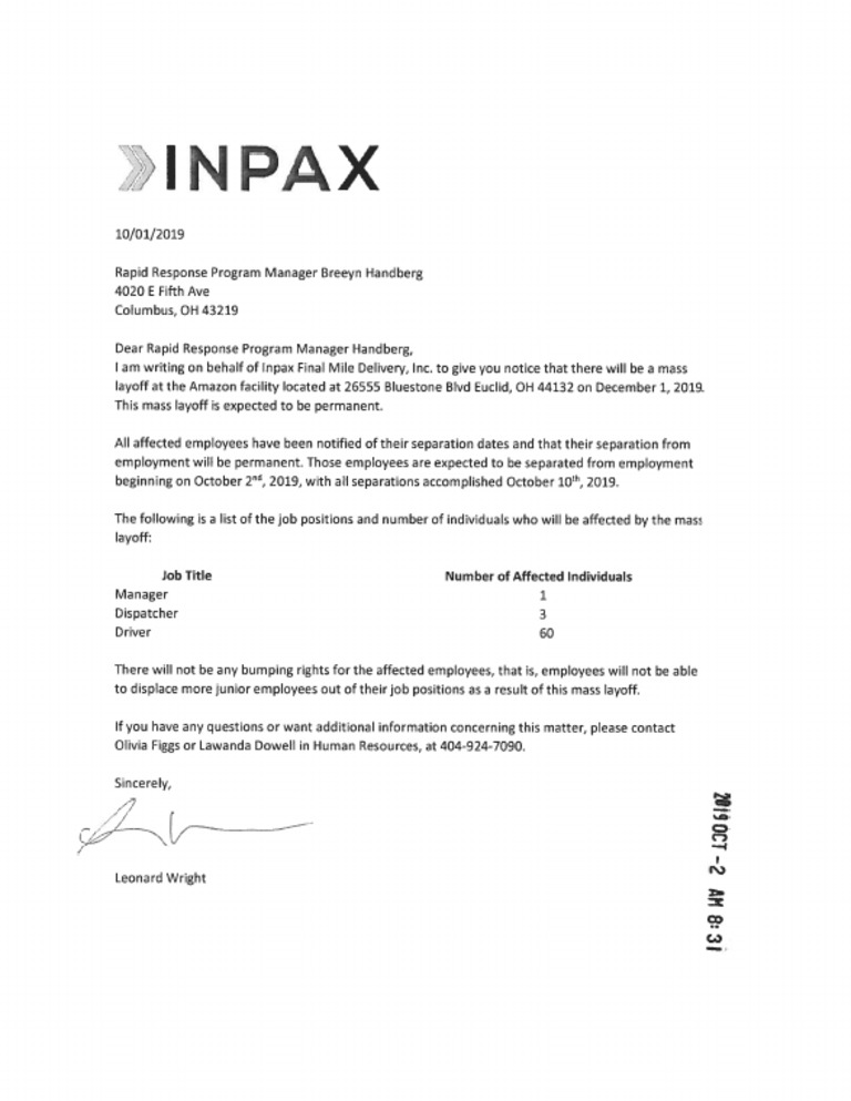 InPax Final Mile Delivery With Amazon West Chester PDF