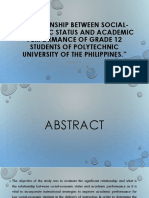 Relationship Between Social-Economic Status and Academic Performance of Grade 12 Students of Polytechnic University of The Philippines.