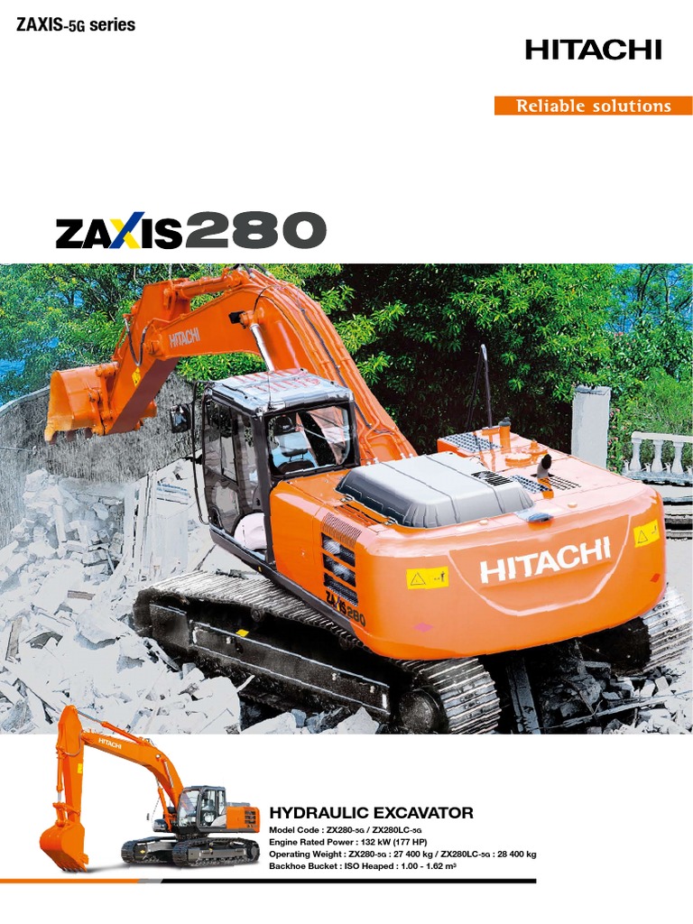 Hitachi Zaxis 280 Excavator Overview | PDF | Motor Oil | Engines