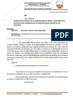 Carta para Opoyo Con Donación