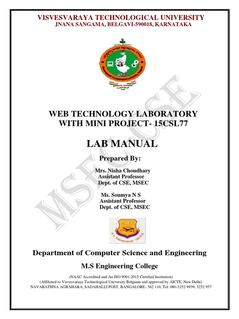Web Technology Lab Manual | PDF | Dynamic Web Page | World Wide Web