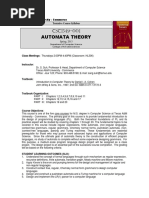 Automata Theory: CSCI549-001