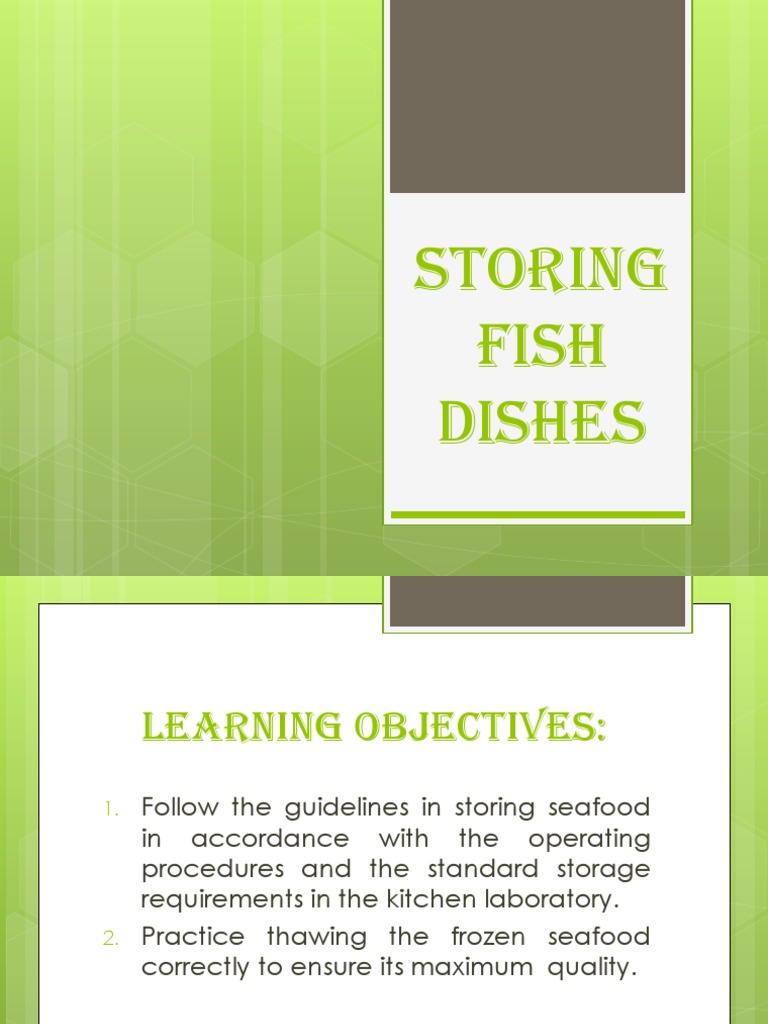 Storing Fish Dishes PDF Shelf Life Refrigerator