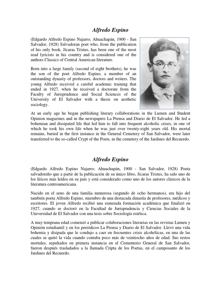 Alfredo Espino PDF Poetas Literatura en español