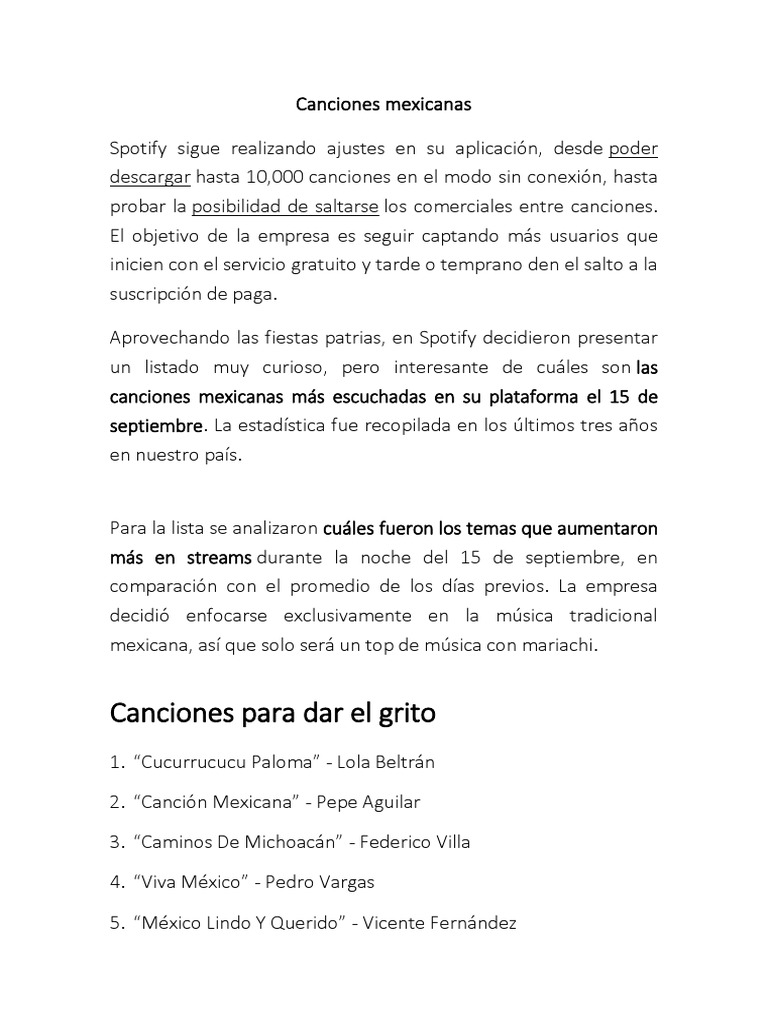 Canciones Mexicanas Mexico Science