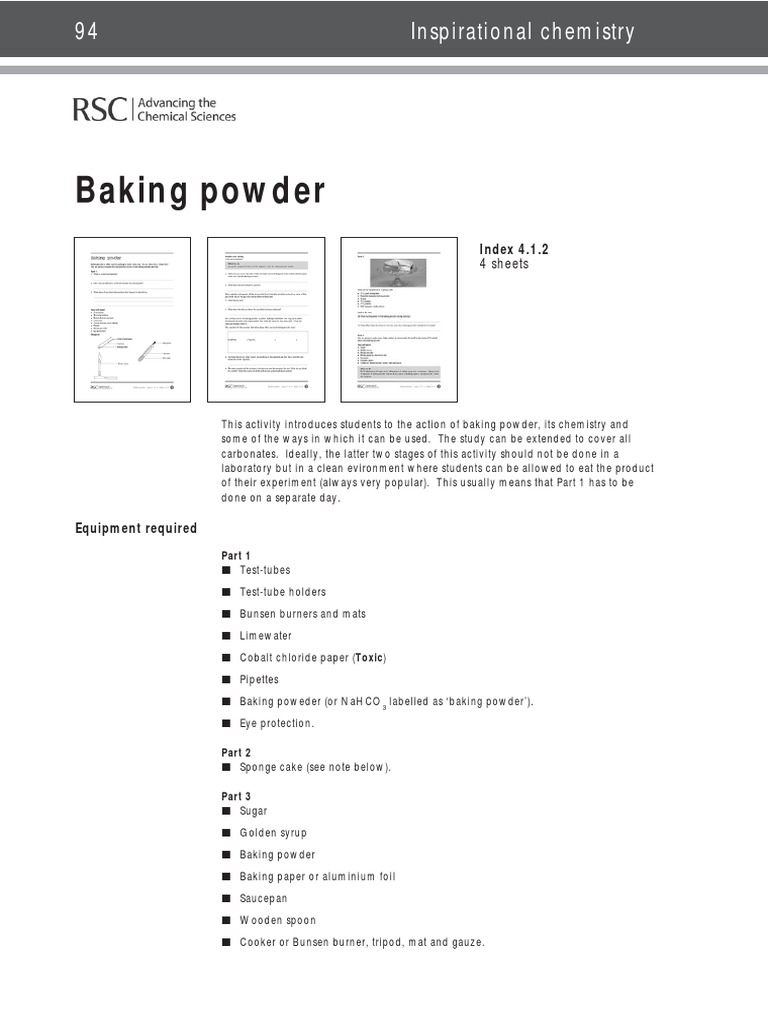 30 Baking Powder PDF PDF Sodium Bicarbonate Baking Powder