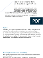 9 Acuerdo en Las Condiciones de Los Compromisos de Auditoria Según NIA-210