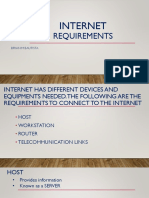 Internet connection requirements: host, workstation, router, links