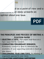 It Is Also Called As A Point of View and A Manifesto, Is An Essay Presents An Opinion About One Issue