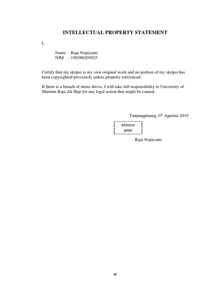 Intellectual Property Statement | PDF
