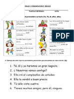 PRUEBA de LENGUAJE Verbos y Pronombres