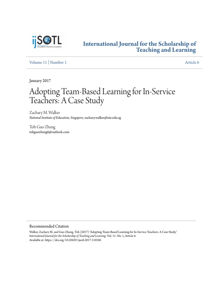 Team-Based Learning for Teachers: Case Study | PDF | Teachers | Teaching