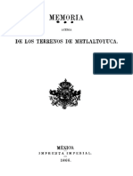 Memoria Acerca de Los Terrenos de Metlaltoyuca