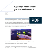 Cara Setting Bridge Mode Untuk Dua Jaringan Pada Windows 7