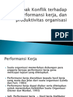 Dampak Konflik Terhadap Performansi Kerja, Dan Produktivitas